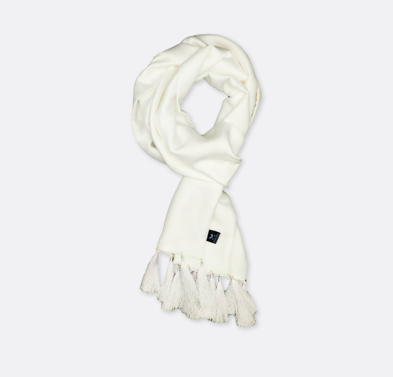 PEARL WHITE PARADIGM - SILk men scarves
