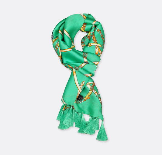 Chains and Straps (Sea Green) - Silk Men Scarf