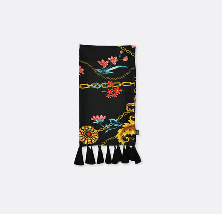 Black & Gold Chain Pattern - Silk Men Scarf by Monzoro – view 2