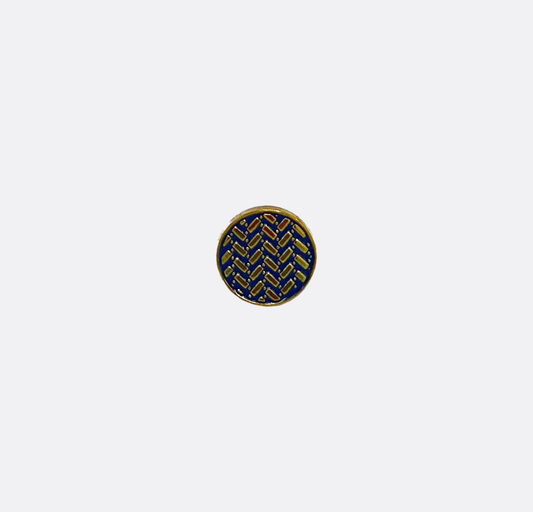Blue & Gold Button Lapel Pin by Monzoro
