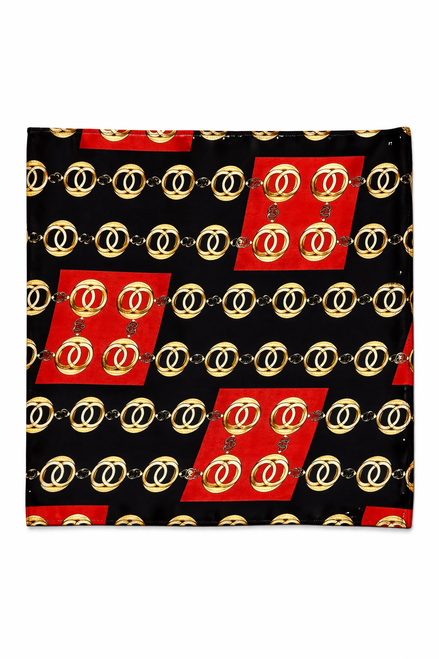 Chain Loop Red Silk Pocket Square