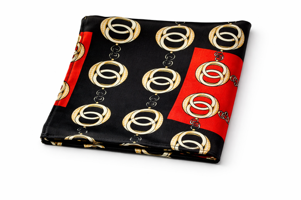Chain Loop Red Silk Pocket Square