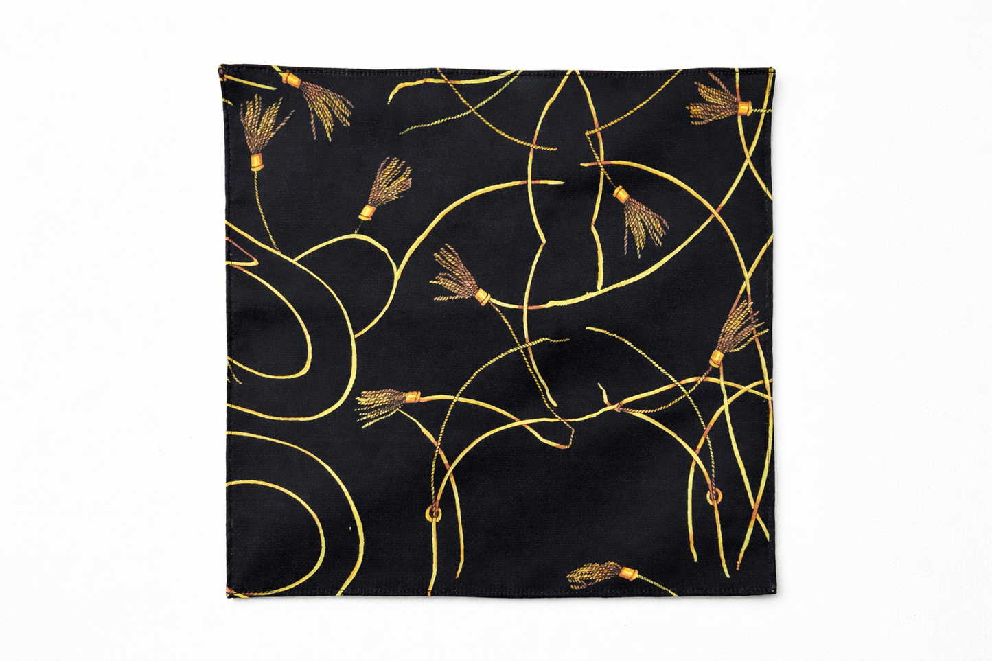 Vintage Black and Gold Stripes Silk Pocket Square