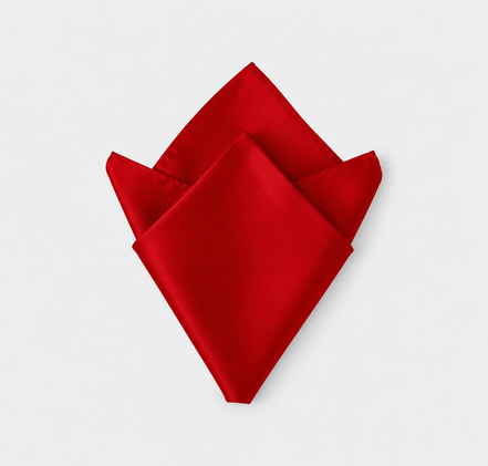 Deep Red Silk Pocket Square