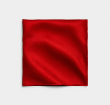 Deep Red Silk Pocket Square