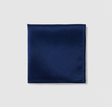 Deep Navy Silk Pocket Square