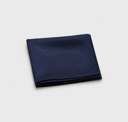 Deep Navy Silk Pocket Square