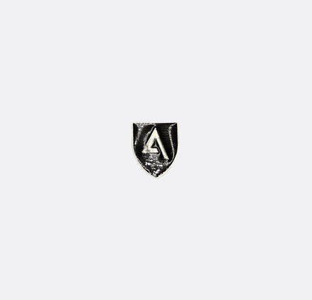 Classic Knight Shield Dark Brown & Silver Lapel Pin by Monzoro