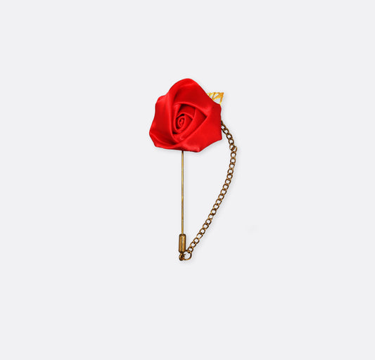 Red Floral Lapel Pin
