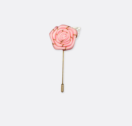 Pink Texture Floral Lapel Pin