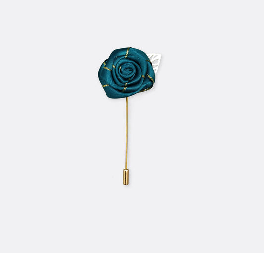 Sea Green Texture Floral Lapel Pin