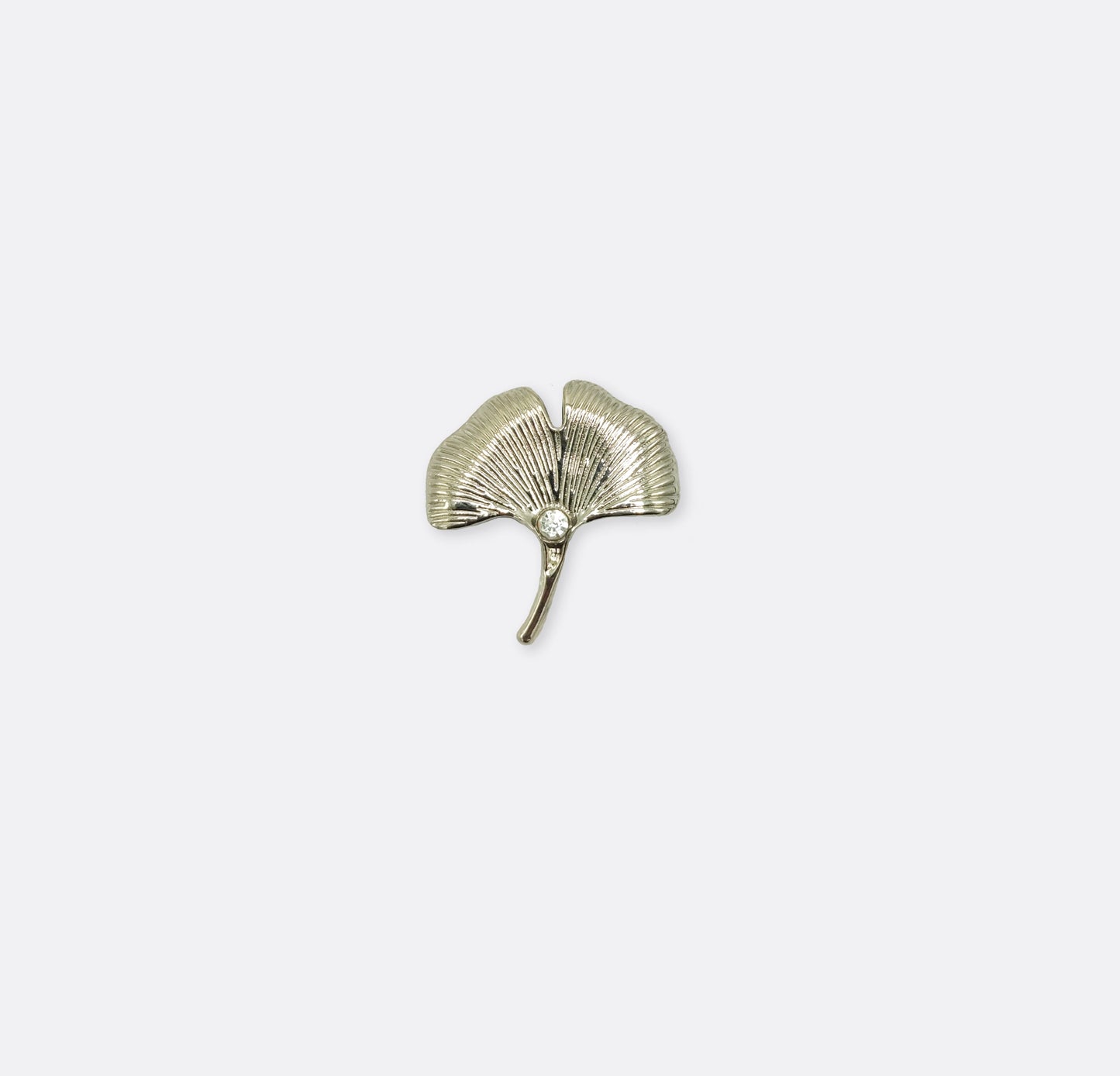 Ginkgo Flower Silver Lapel Pin by Monzoro