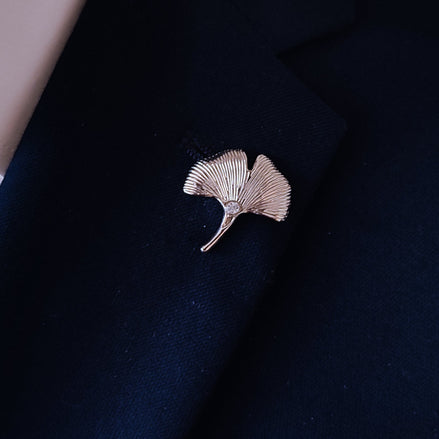 Ginkgo Flower Silver Lapel Pin by Monzoro – view 2