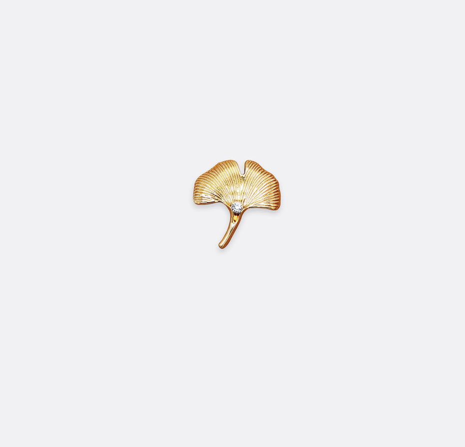 Ginkgo Flower Golden Lapel Pin by Monzoro