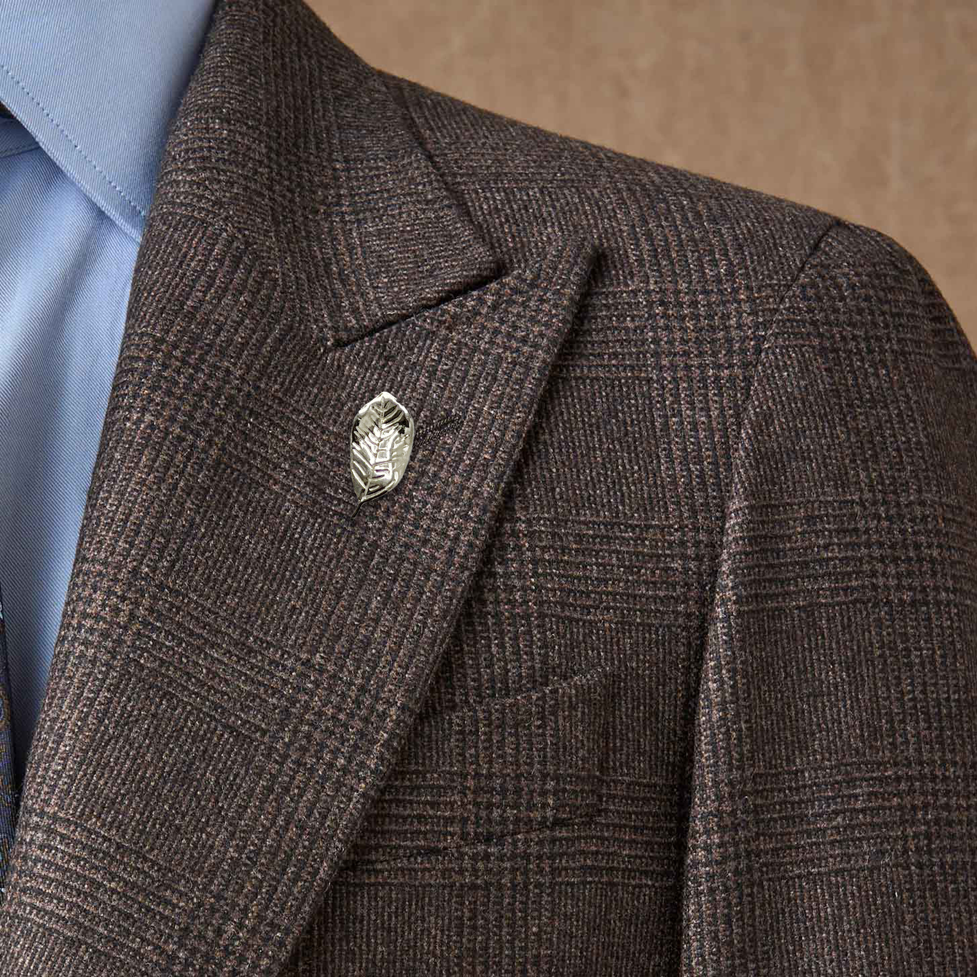 Peppermint Leaf Silver Lapel Pin by Monzoro – view 3