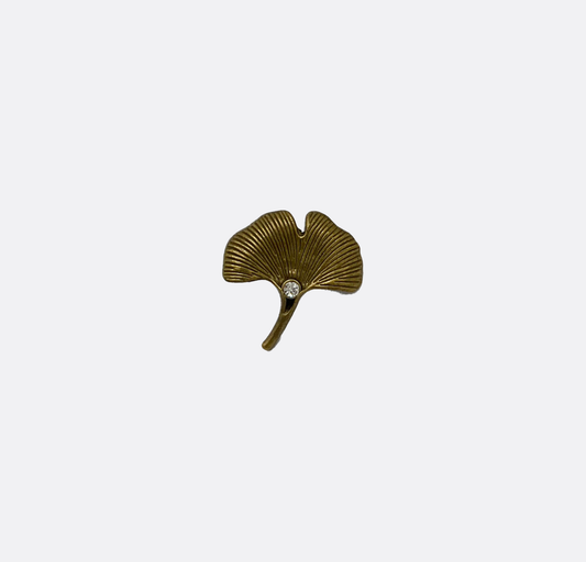 Ginkgo Flower Brass Lapel Pin by Monzoro