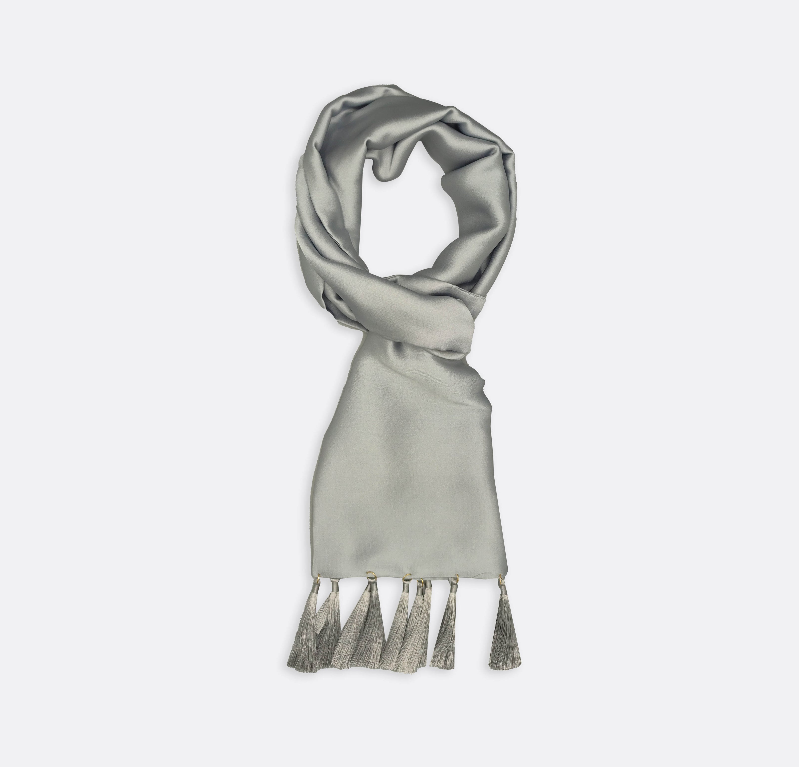 Metallic Grey - Silk Scarf by Monzoro