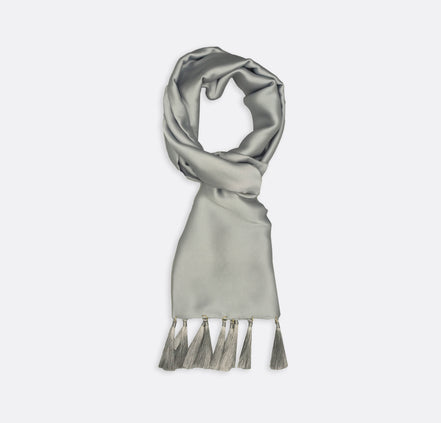 Metallic Grey - Silk Scarf by Monzoro