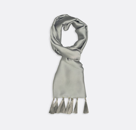 Metallic Grey - Silk Scarf by Monzoro