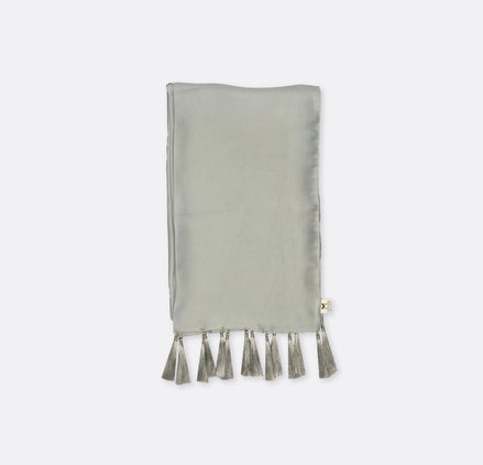 Metallic Grey - Silk Scarf by Monzoro – view 2