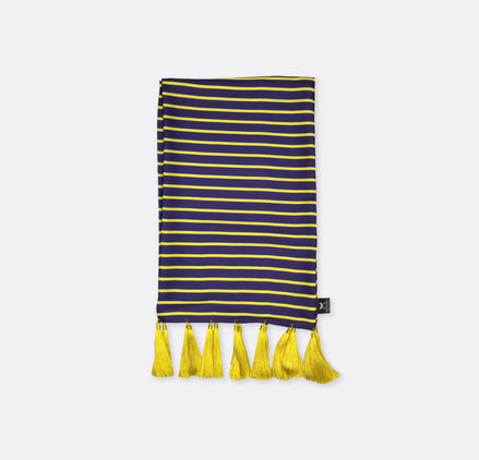 Blue and Gold Stripes - Silk Scarf by Monzoro – view 2