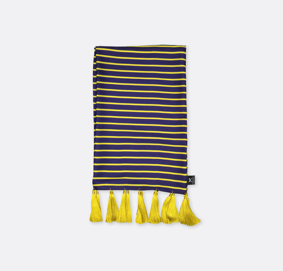 Blue and Gold Stripes - Silk Scarf by Monzoro – view 2