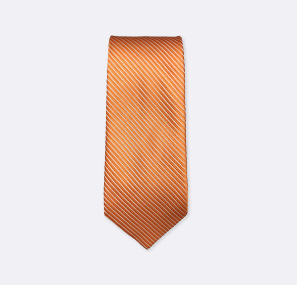 Orange Diagonal striped tie