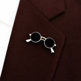 Classic Round sunglasses black and golden lapel pins