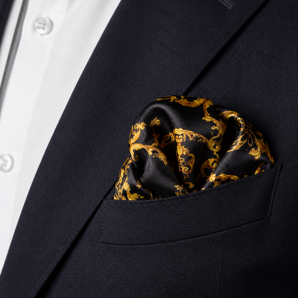 Baroque Elegance Silk Pocket Square by Monzoro – view 15