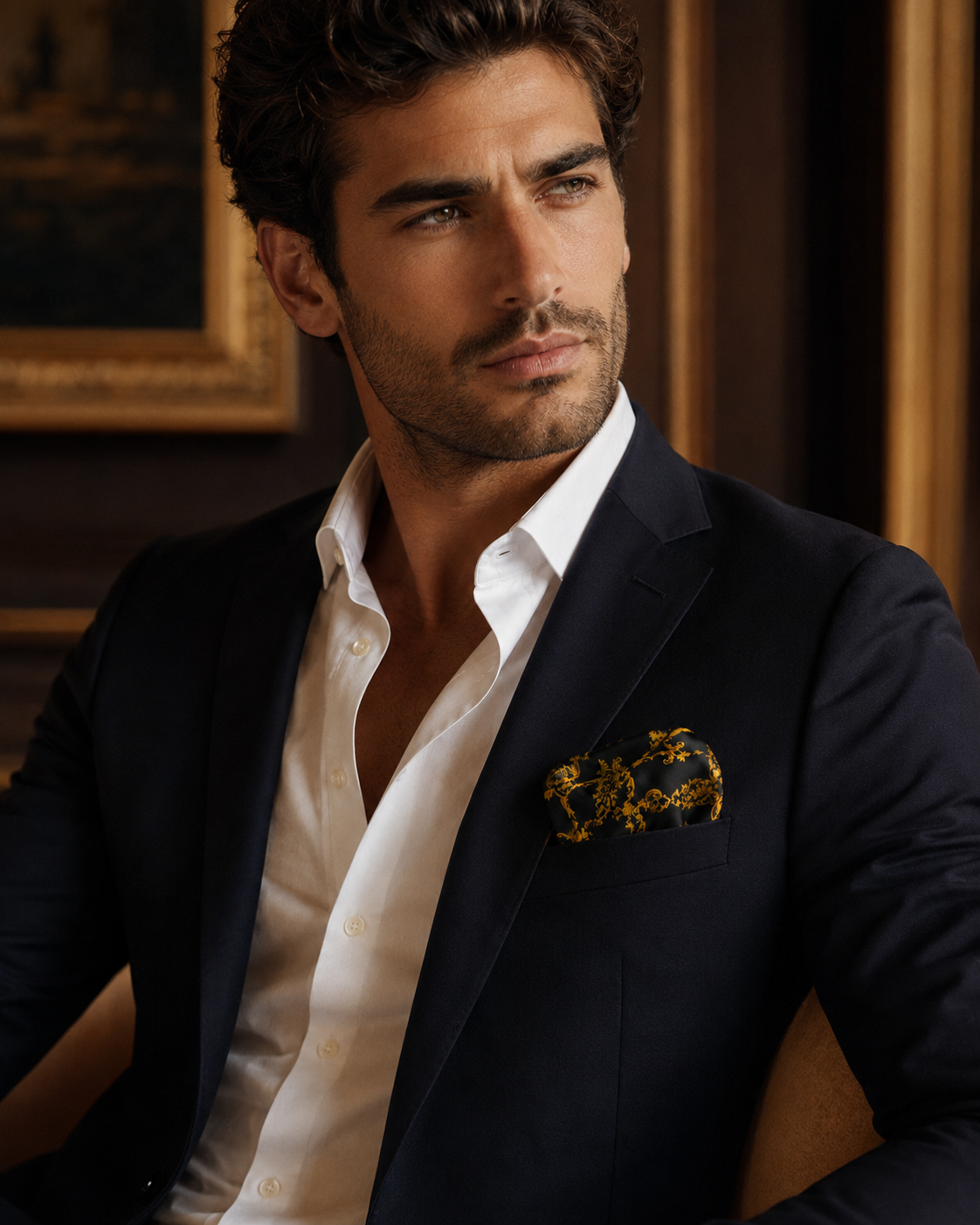 Baroque Elegance Silk Pocket Square by Monzoro – view 30