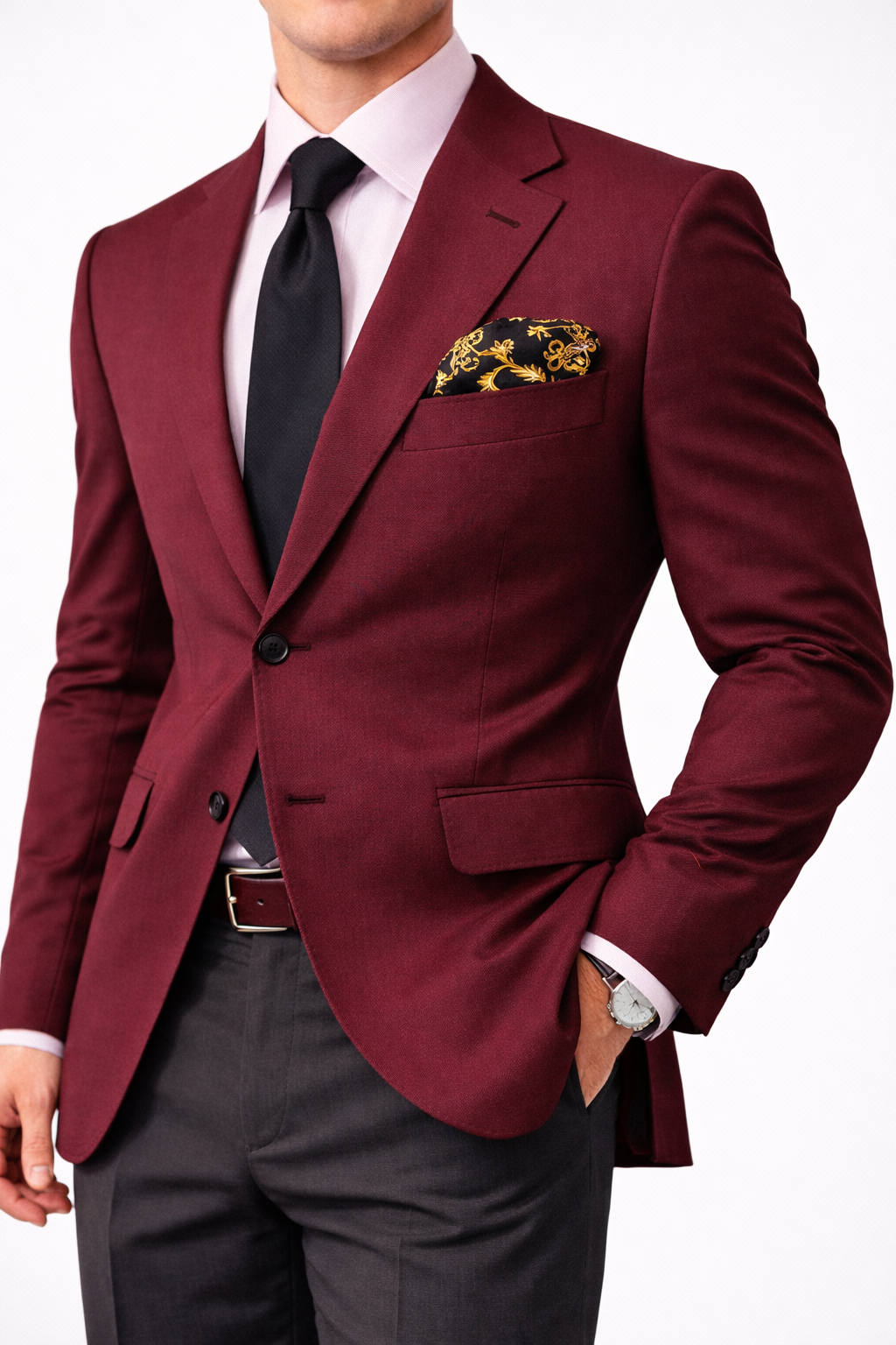 Baroque Elegance Silk Pocket Square by Monzoro – view 3
