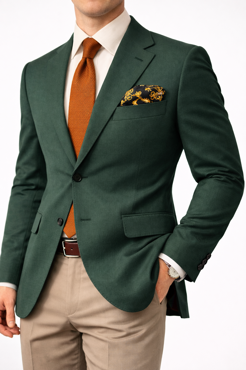 Baroque Elegance Silk Pocket Square by Monzoro – view 4