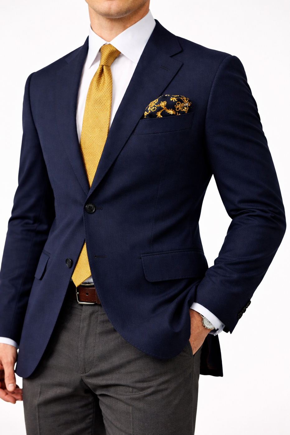Baroque Elegance Silk Pocket Square by Monzoro – view 6
