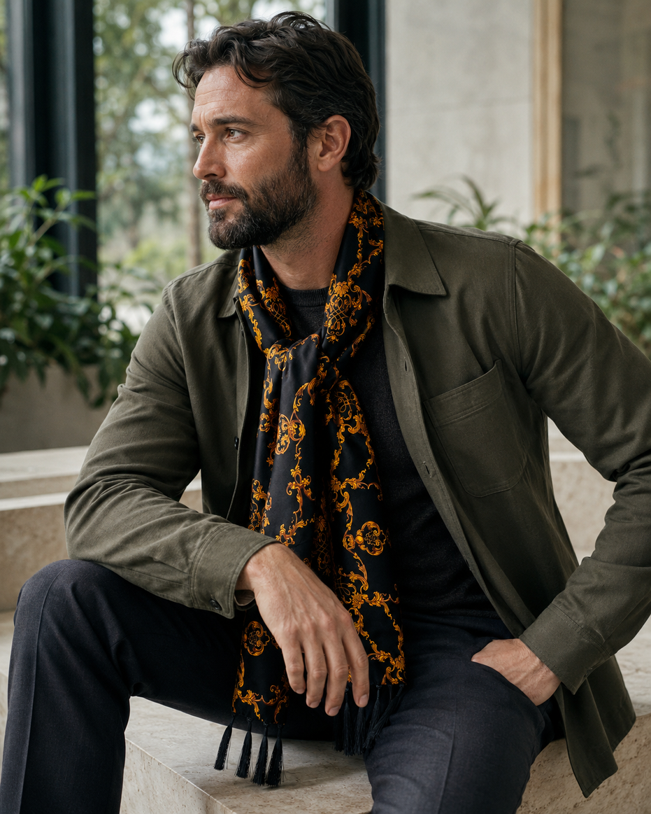Baroque Elegance Silk Scarf by Monzoro – view 16