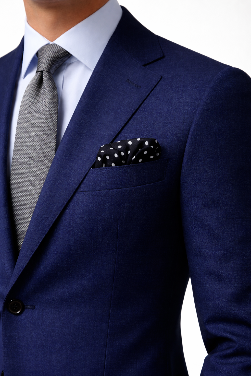 Black and White Polka Dots Silk Pocket Square by Monzoro – view 4