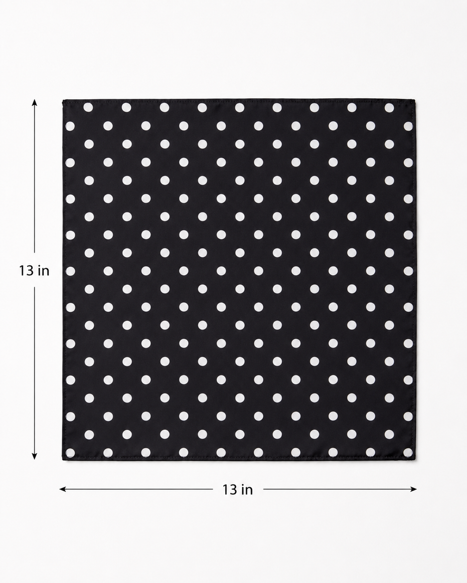 Black Base Polka - Silk Pocket Square by Monzoro – view 15