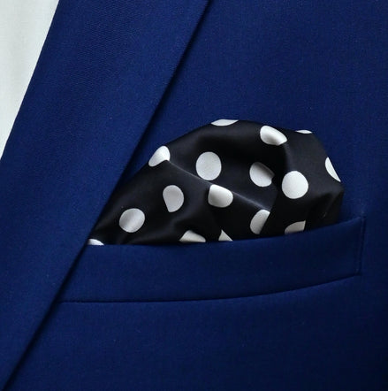 Black Base Polka - Silk Pocket Square by Monzoro – view 16