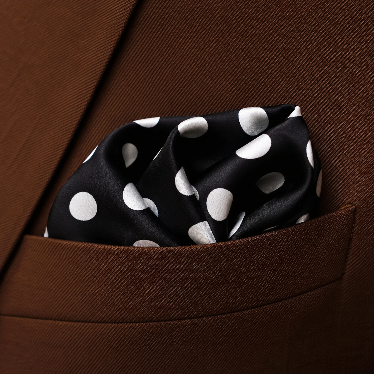 Black Base Polka - Silk Pocket Square by Monzoro – view 23