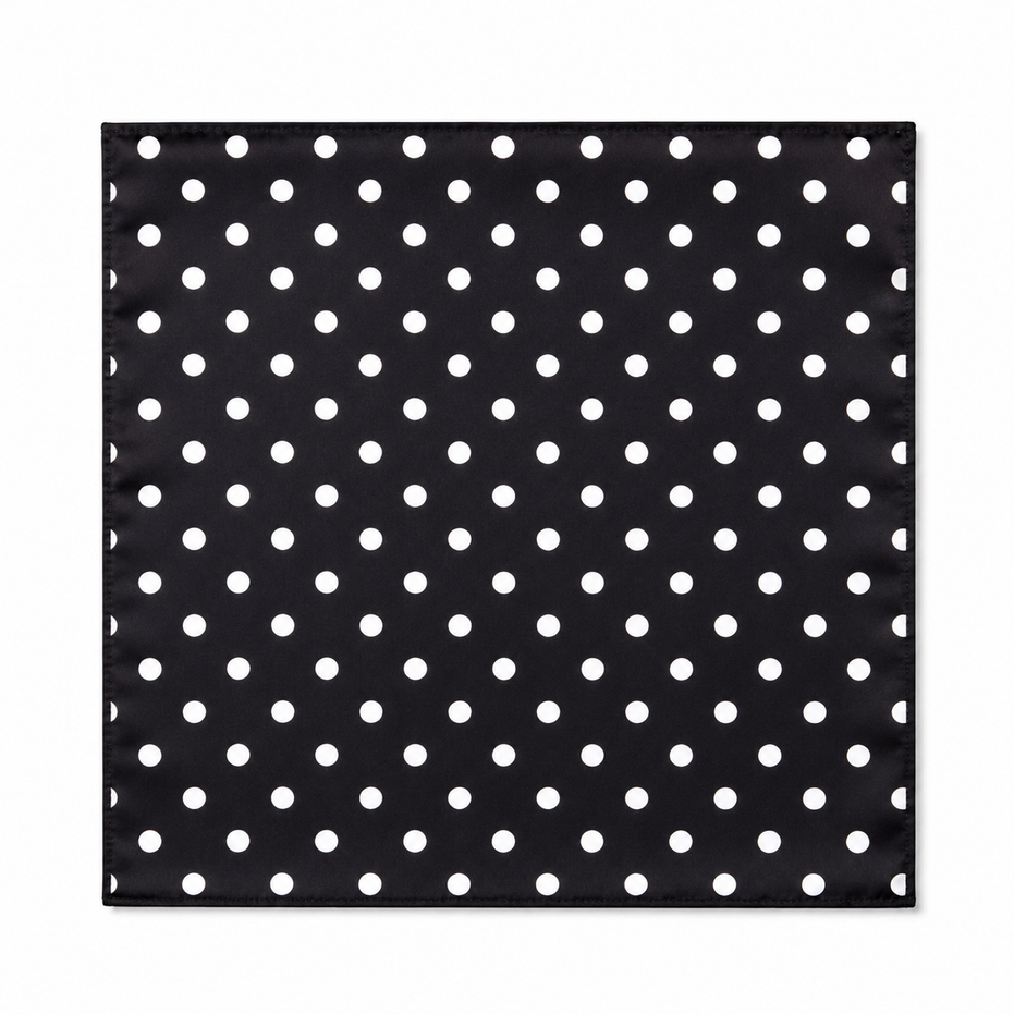 Black Base Polka - Silk Pocket Square by Monzoro – view 25