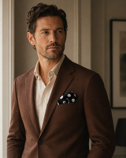 Black Base Polka - Silk Pocket Square by Monzoro – view 30