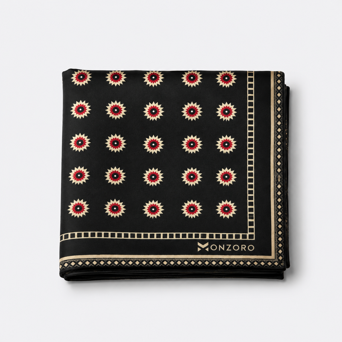 Black & Gold Reversible Silk Pocket Square by Monzoro – view 12