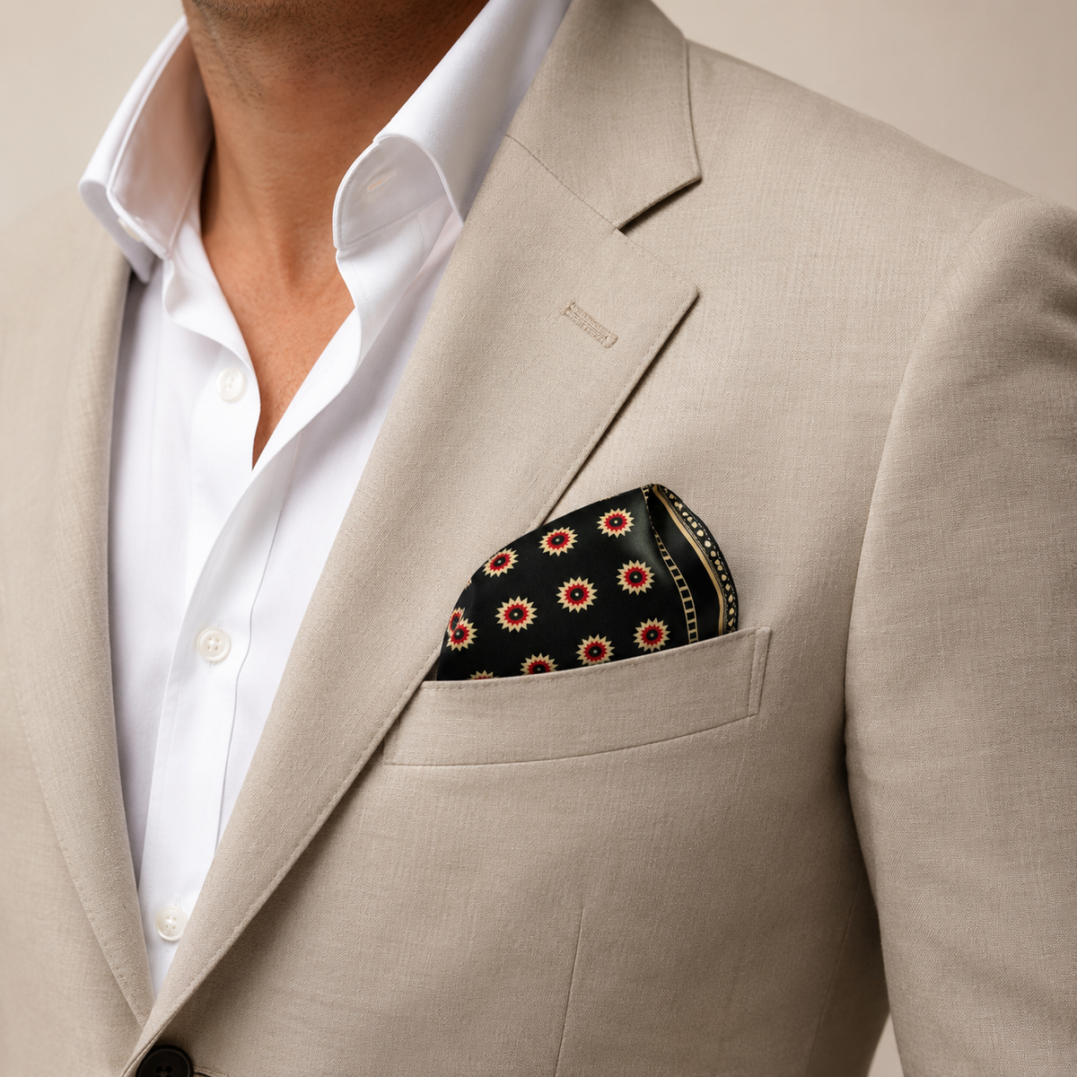 Black & Gold Reversible Silk Pocket Square by Monzoro – view 15