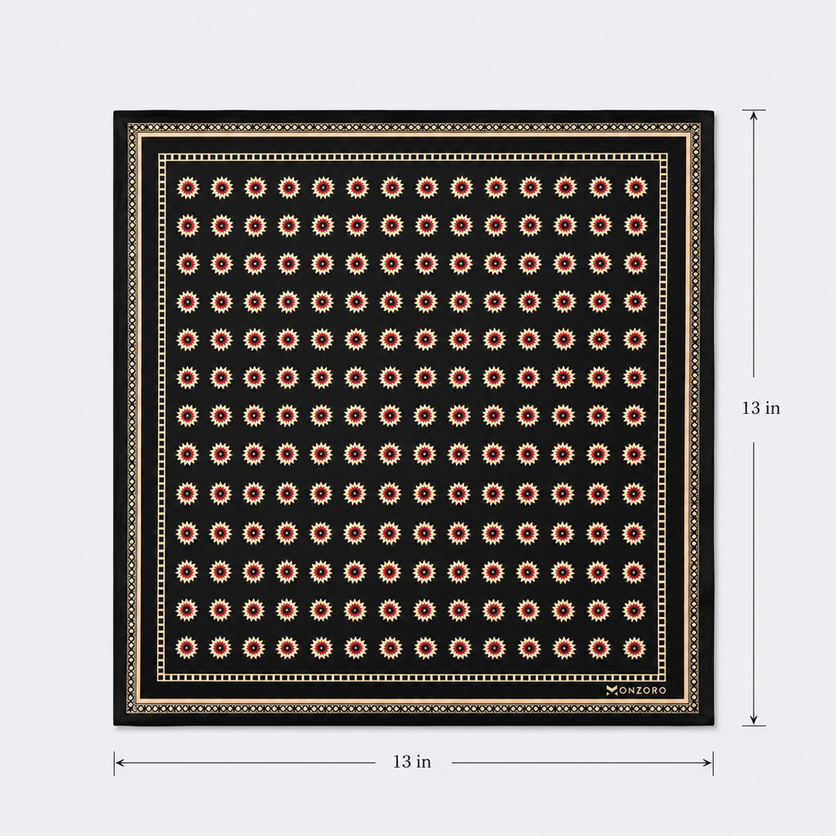 Black & Gold Reversible Silk Pocket Square by Monzoro – view 18
