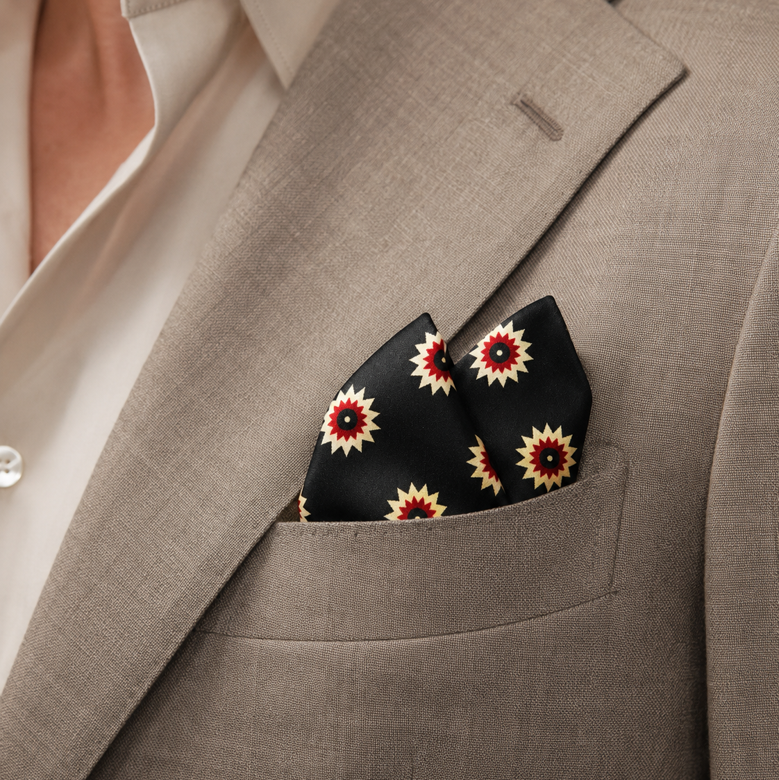 Black & Gold Reversible Silk Pocket Square by Monzoro – view 22