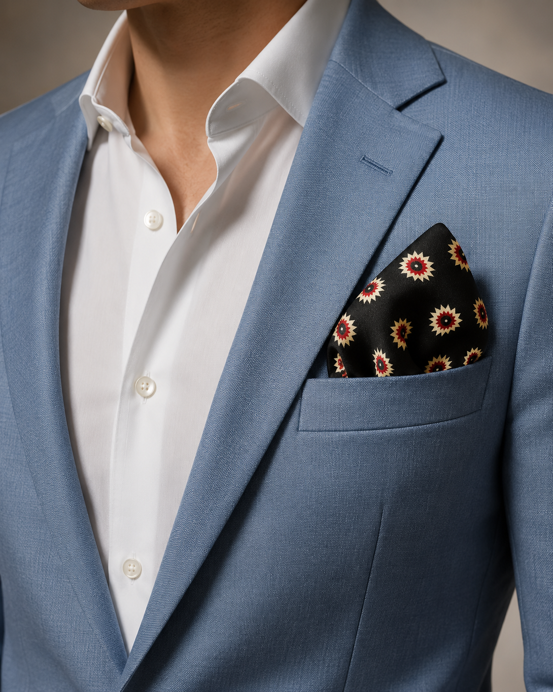 Black & Gold Reversible Silk Pocket Square by Monzoro – view 23