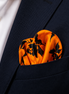 Bold Orange Floral Silk Pocket Square by Monzoro – view 12