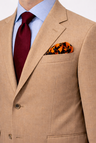 Bold Orange Floral Silk Pocket Square by Monzoro – view 3