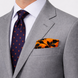 Bold Orange Floral Silk Pocket Square by Monzoro – view 4