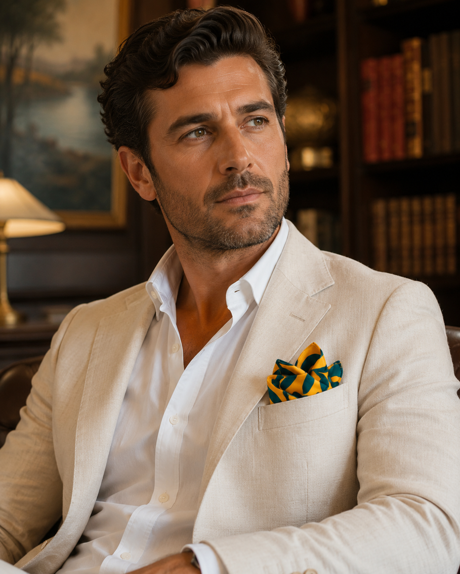 Bold Tropical Silk Pocket Square by Monzoro – view 15