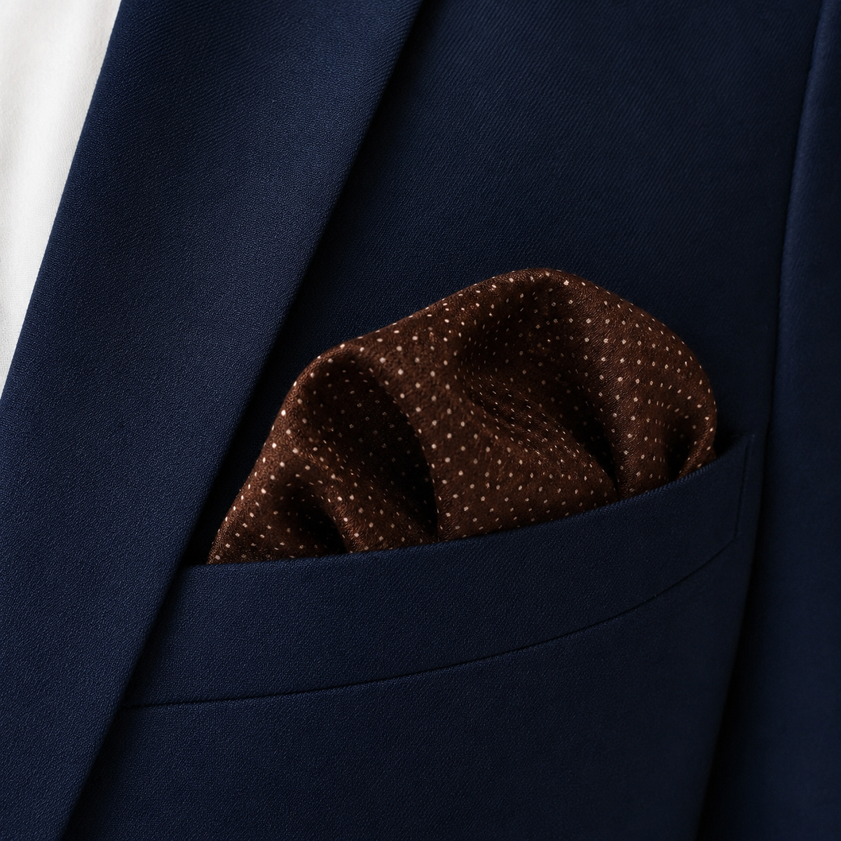 Brown Dot Polka - Silk Pocket Square by Monzoro – view 17